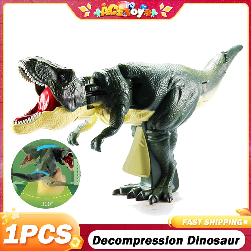 

Dinosaur Simulation Sound Children Decompression Toy Creative Hand-operated Telescopic Spring Swing Dinosaur Fidget Toys for Kid