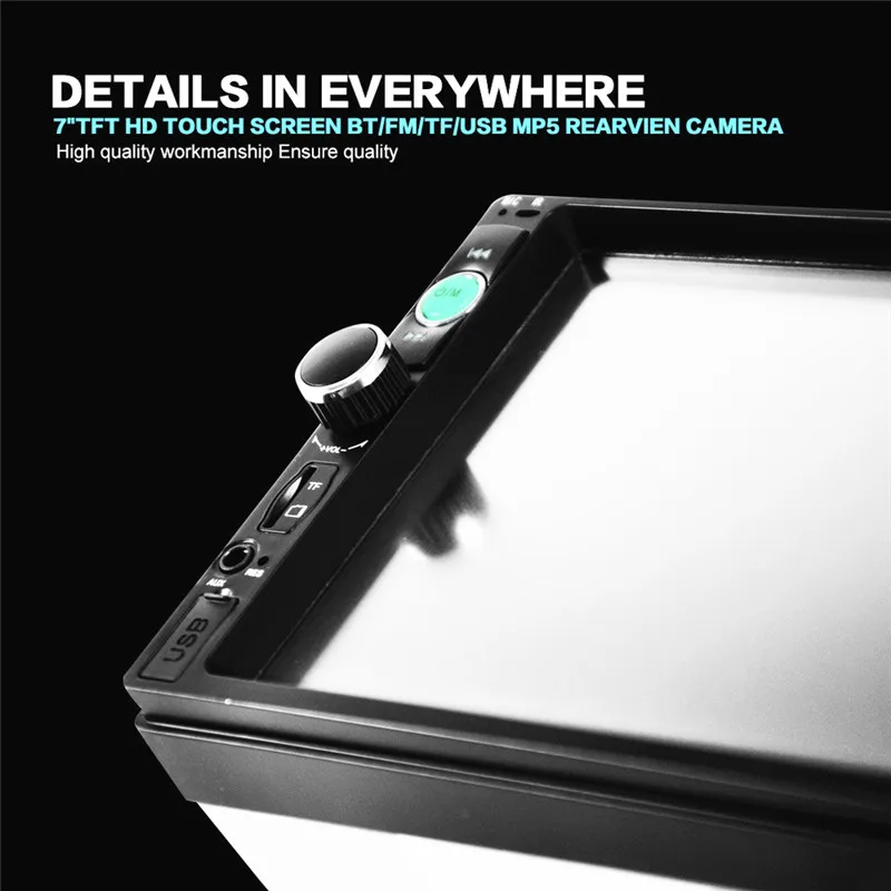 Фото 7010B 7-дюймовый автомобильный радиоприемник Bluetooth V2.0 Автомобильная стереосистема HD с сенсорным экраном MP5-плеер SD MMC USB FM MP3/MP4 Пульт дистанционного управления громкой связью №5