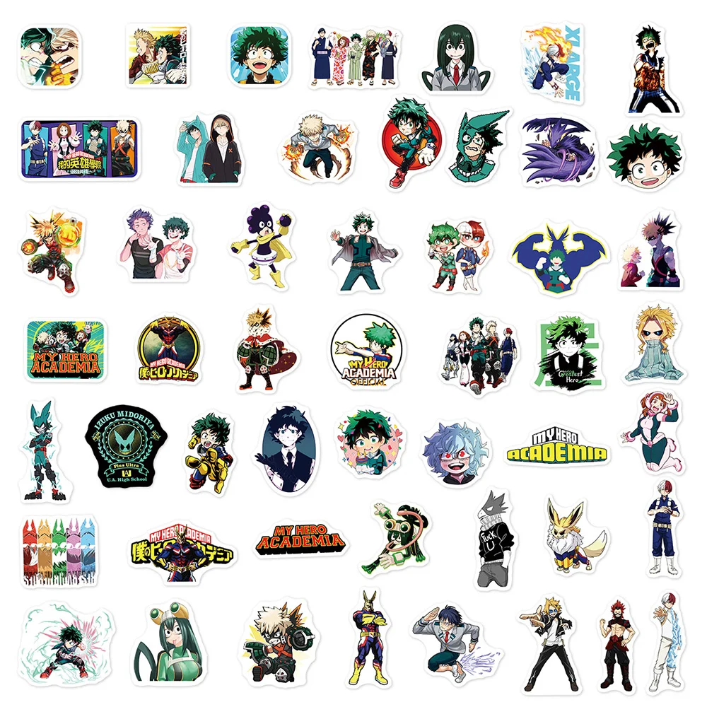 10/30/50pcs My Hero Academia Deku Stickers Cartoon Decals Graffiti DIY Laptop Phone Notebook Luggage Anime Sticker for Kids Toys images - 6