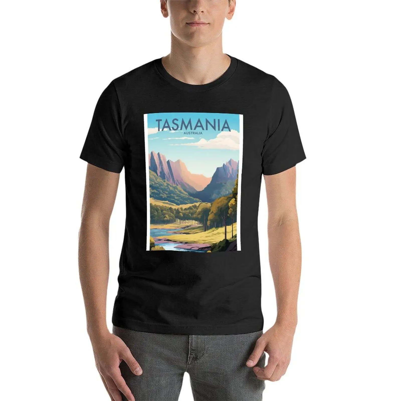 Традиционный постер для путешествий TASMANIA футболка эстетическая одежда блузка