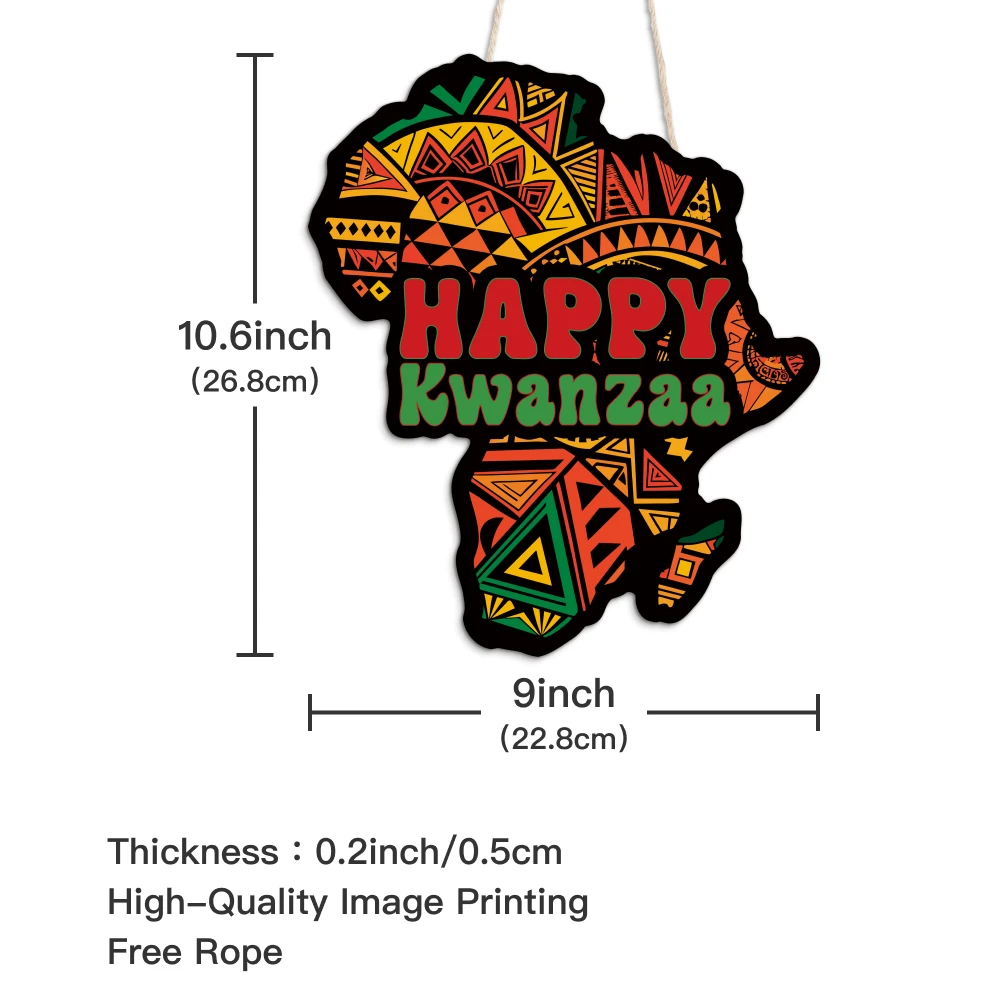 1 шт. деревянный подвесной знак Кванзаа 10 6x9 дюймов