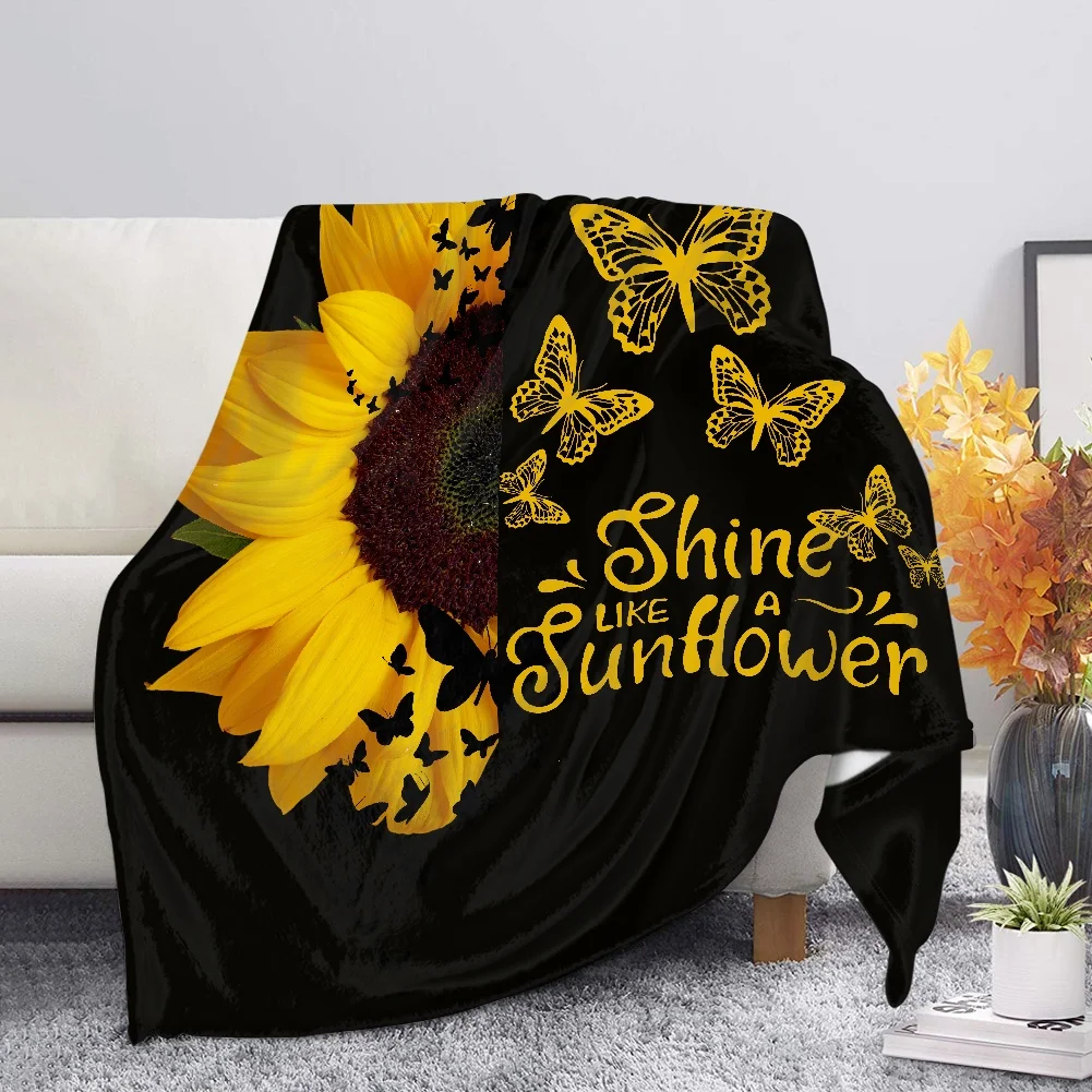 

Sunflowers Bed Blankets for Child Designer Home Textile You Are My Sunshine Design Bedspreads Soft Plush Flannel Blanket manta