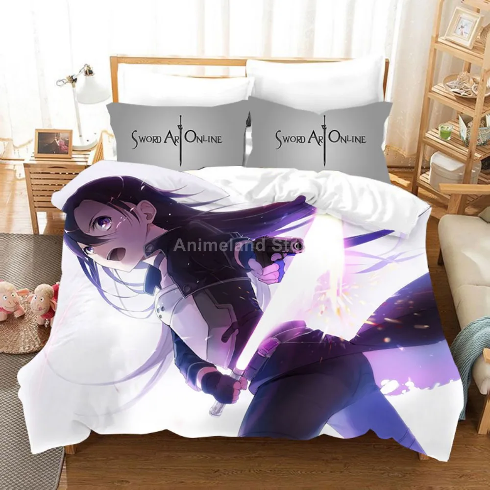 

Bedding Set Anime Sword Art Online Quilt Duvet Cover Sets Home Decor Twin Single Queen King Size Fashion Kids Gift Cartoon