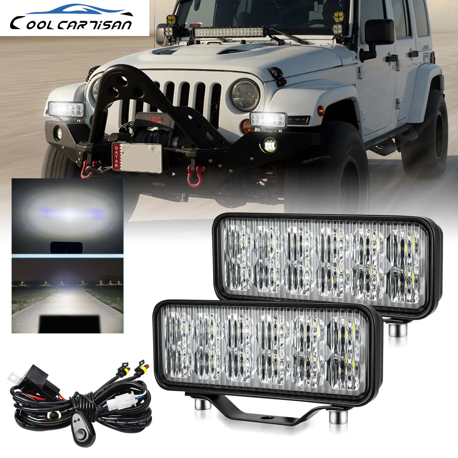 Автомобильный проектор Round Miles супер яркий 6000K точечный прожектор