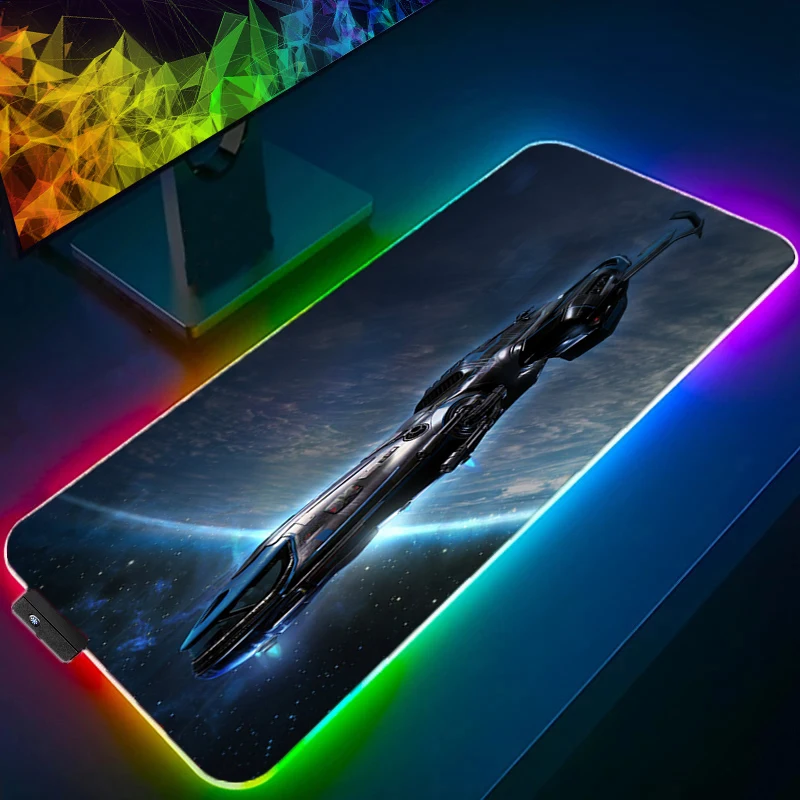 

Большой игровой коврик для мыши Star Citizen RGB, светодиодный коврик для мыши, резиновый Настольный коврик, коврик для компьютера, коврик для клав...