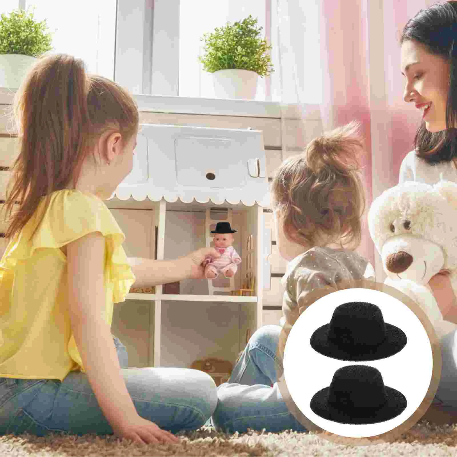 

Hats Mini Hattop Miniature Formaldiy Black Crafts Tinyparty Craft Caps Accessories Cowboymagician Snowman Decoration Ornaments
