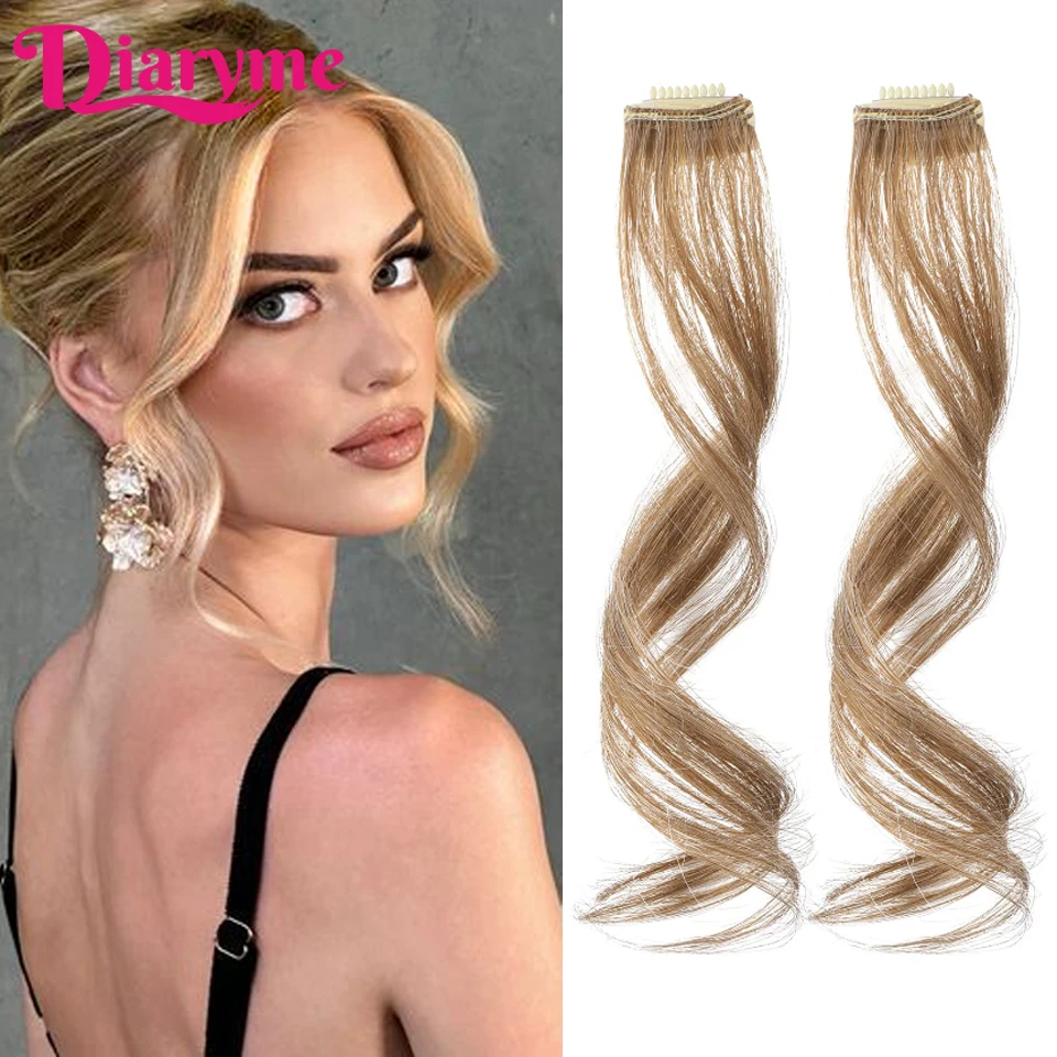 2 шт. длинные боковые волнистые кудрявые челки с зажимом челка парик ...