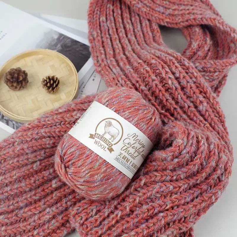 

5 Regiments 500g Colorful Stick Needle Wool Yarn Hand DIY Knitted Socks Scarf Segment Dyed Medium Coarse Cashmere Yarn Regiment