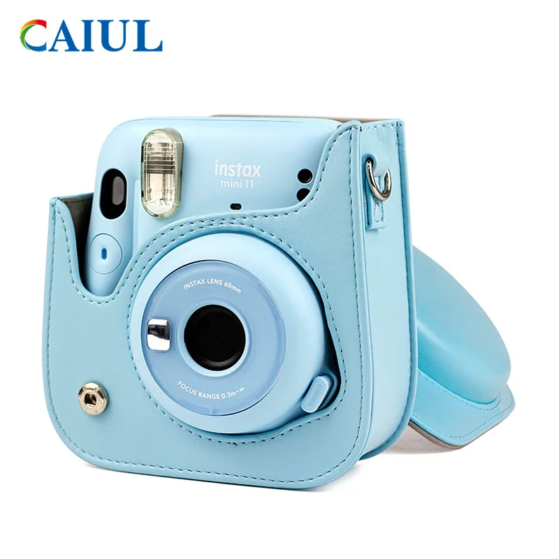 For Instax Mini 11 Camera Case PU Leather Soft Silicone Cover Bag for Fujifilm Polaroid Film Camera Bag with Shoulder Strap For