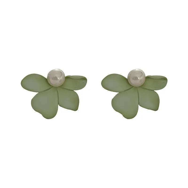 

LuxHoney INS Style S925 Silver Ear-post Cute Sweet Romantic Pearl Petal Stud Earrings for Women OL Girls In Summer Office