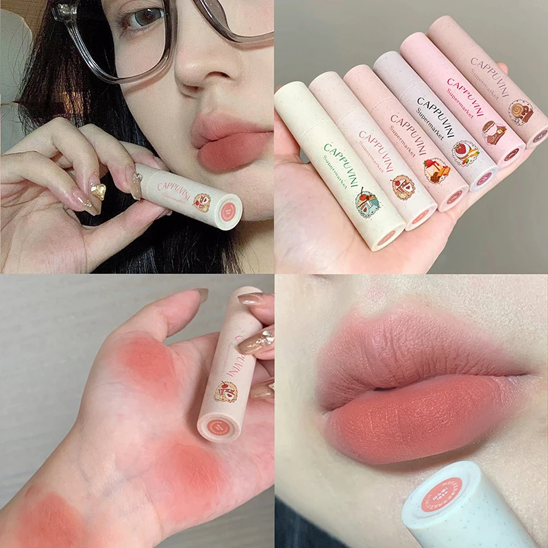 

Milk Cake Matte Velvet Lipstick 6 Colors Lip Gloss Long Lasting Peach Red Sexy Waterproof Liquid Lipsticks Lip Makeup Cosmetics