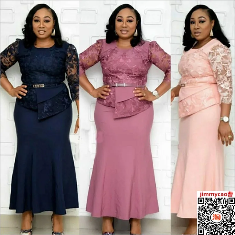 

2022African plus size women dress 5XL Ladies lace long skirt