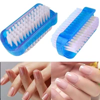 portable practical double sided durable nail brush manicure tools dust cleaning nail cleaning scrubbing brushes