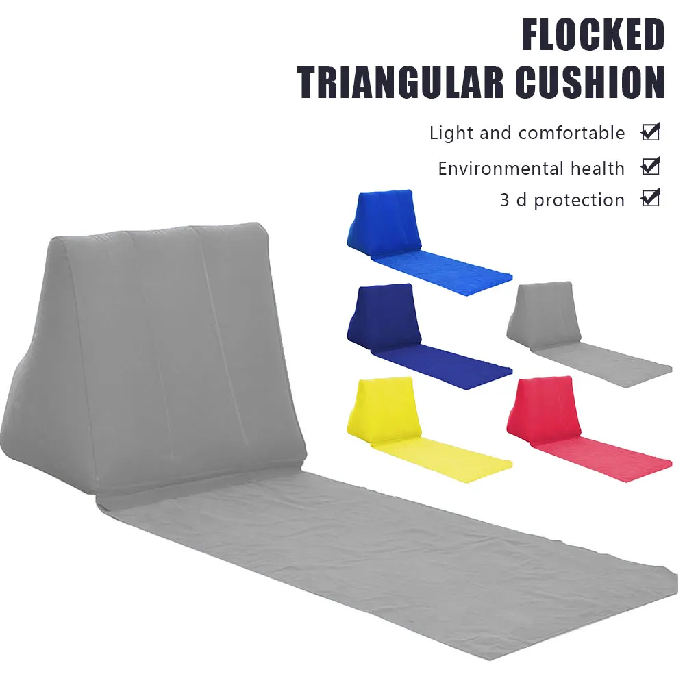 

Foldable Soft Inflatable Beach Mat Camping Leisure Lounger Back Pillow Cushion Chair Seat Air Bed Travel Inflatable Mattress