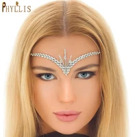 a470 designer indian hair tiaras luxury forehead jewelry boho hair accesories for women lady headdress crystal headwear gift