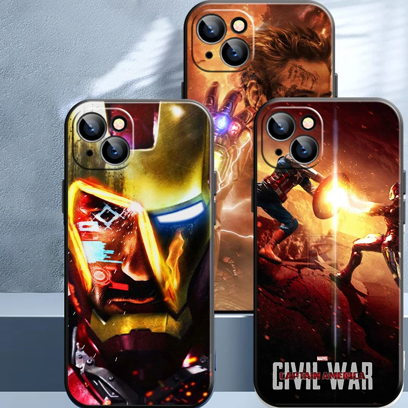 

Marvel Avengers Iron Man Phone Case For iPhone 14 13 12 Pro Max Mini 11 Pro X XR XS Max SE 7 8 Plus Shell Soft Shockproof