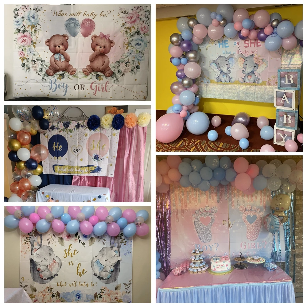 Фон для фотосъемки новорожденных мальчиков и девочек с изображением пола