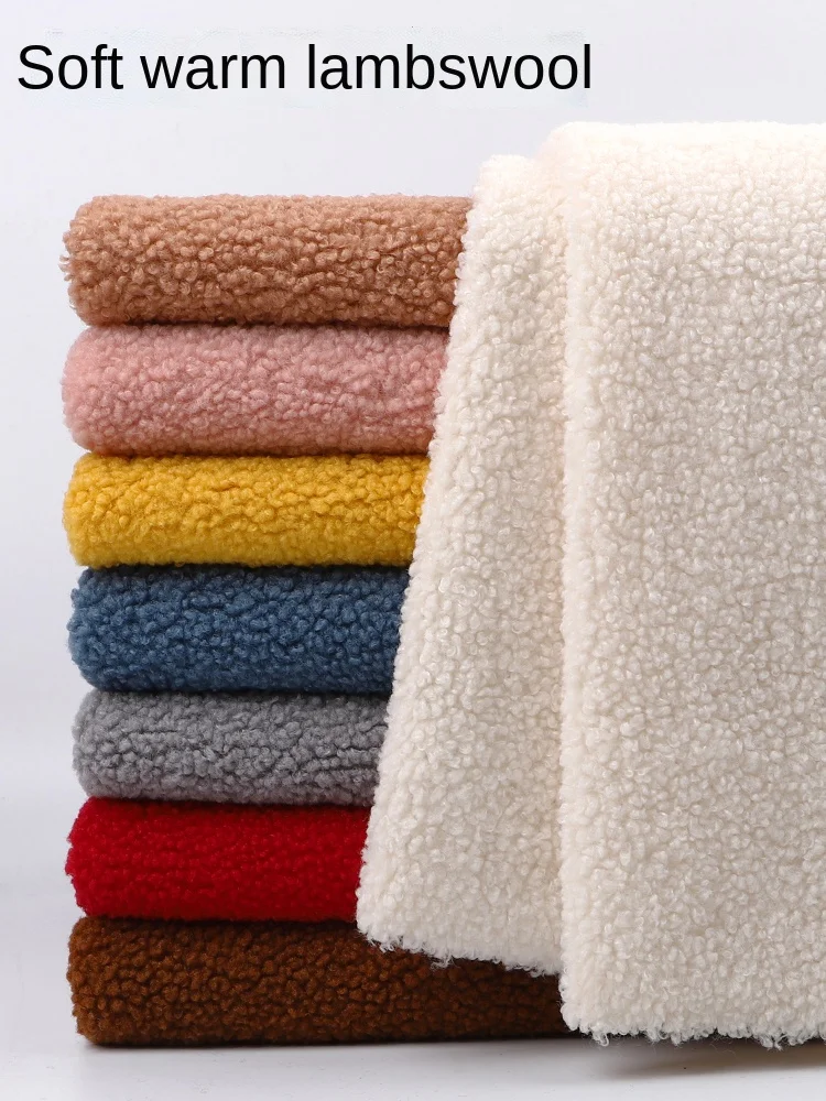 

160cmx50cm Thicken Warm Lamb Wool Fabric Coral Fleece Plush Doll Micro-elastic Flannelette Lining Coat DIY Apparel Sewing Fabric