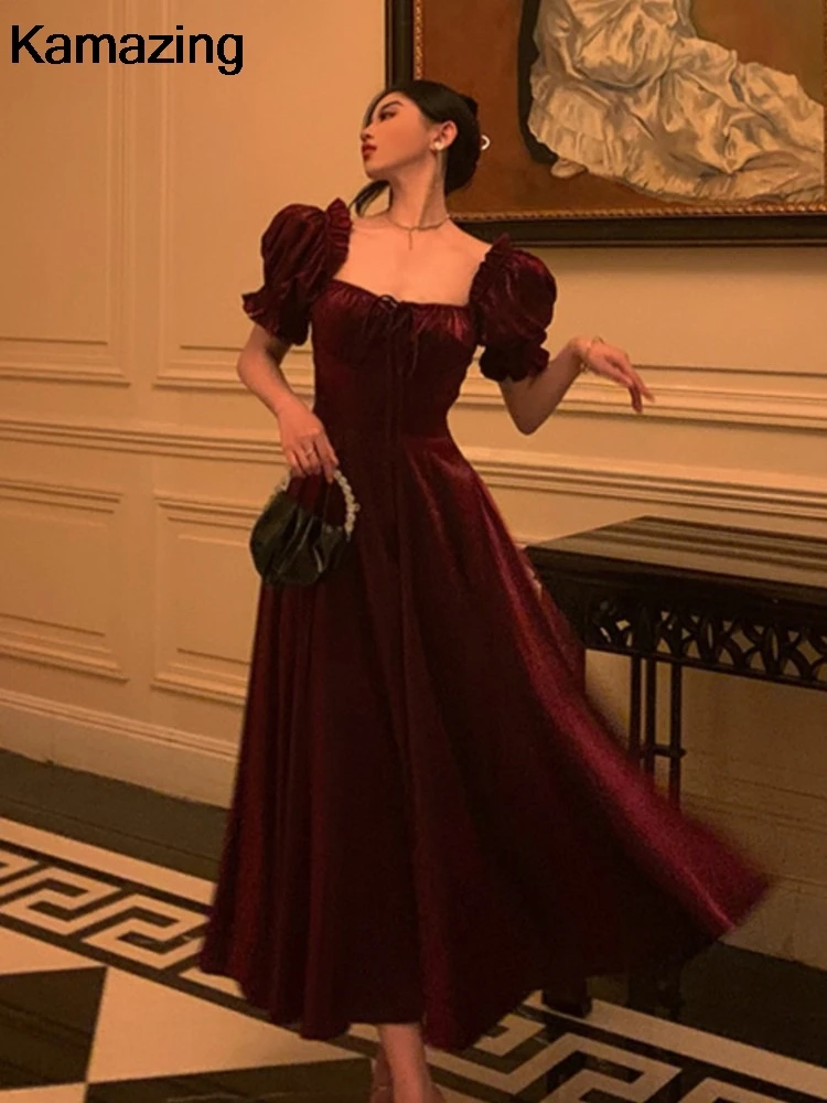 Элегантное романтическое платье принцессы во французском стиле с длинным