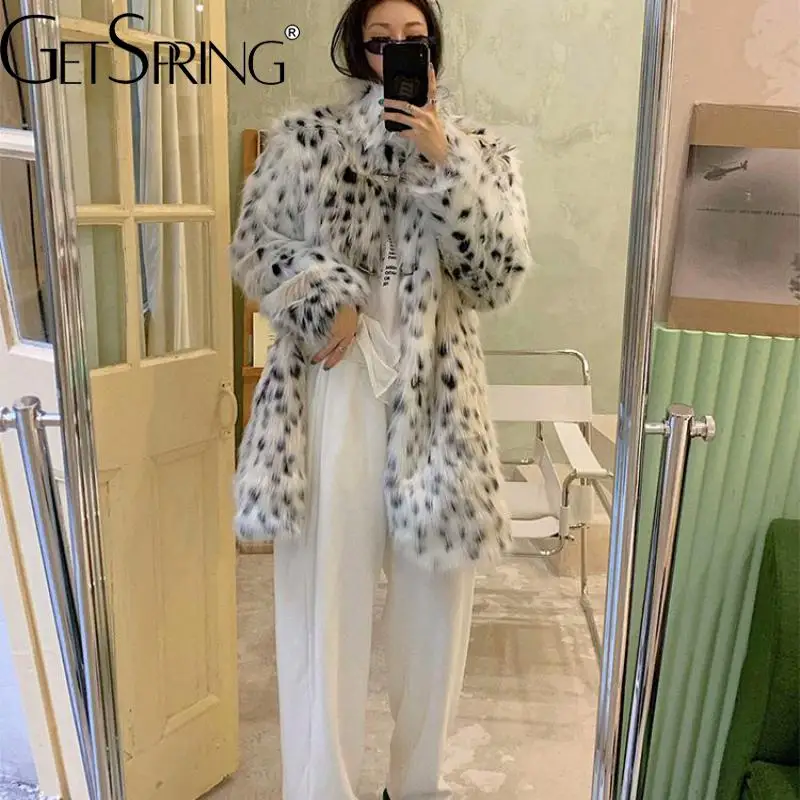 Yuerwang Женское пальто из искусственного меха 2023 мех лисы пятнистые утолщенные