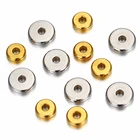 Разделительные бусины из нержавеющей стали 20 шт.лот 304, 4 5 6 7 8 10 мм, золотые плоские круглые бусины россыпью для изготовления браслетов своими руками, ювелирных изделий