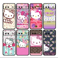 cute hellokitty anime shockproof cover for google pixel 7 6 6a 5 4 5a 4a xl pro tpu soft silicone soft black phone case fundas