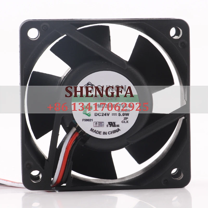 SUNON чехол вентилятор с двойным шарикоподшипником 60*60*25 мм 6025 24 В 5,0 Вт PMD2406PTVX-A тихий инверторный охлаждающий вентилятор
