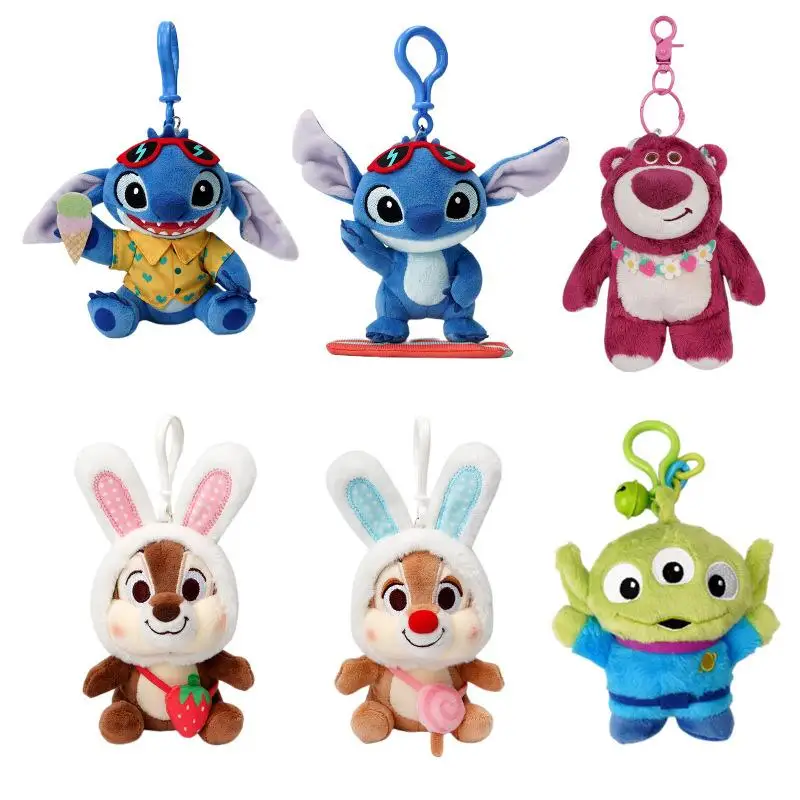 

Kawaii Disney Lotso Stitch Plush Key Girl Cartoon Alien Plushie Toy Keychain Plush Stuffed School Bag Pendant Girl Plush Gift