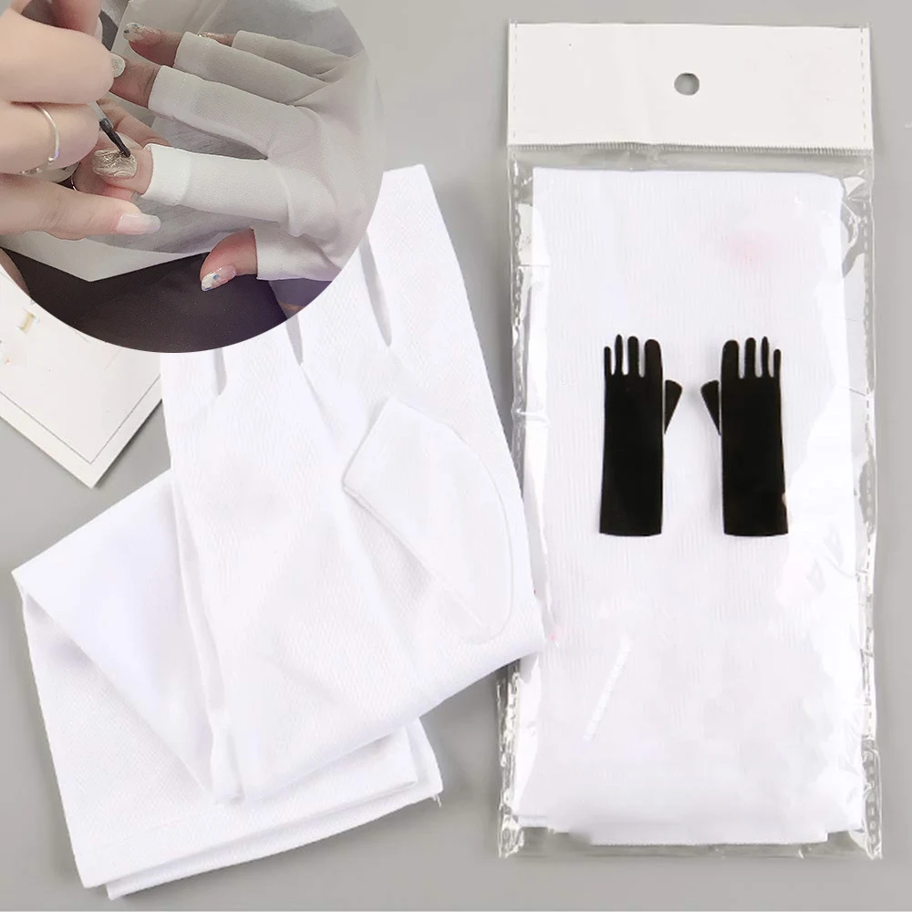 

2 шт., защитные перчатки от УФ-лучей для ногтей