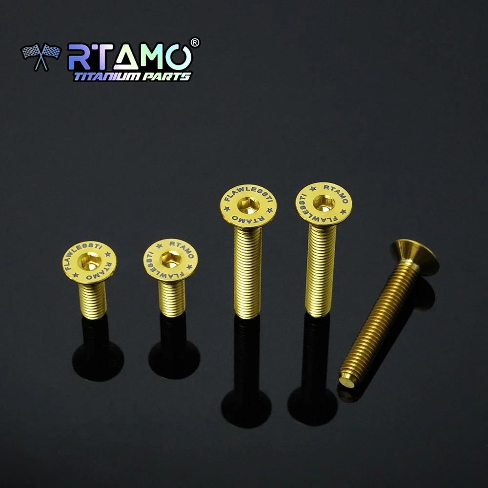 Фото RTAMO Титановые болты Gr5 M5, винт TWM для крышки масляного бака Yamaha YZF-R1/R1M/R3/R6/MT03/MT07/M09/MT10, высокопрочные, антикоррозийные №3