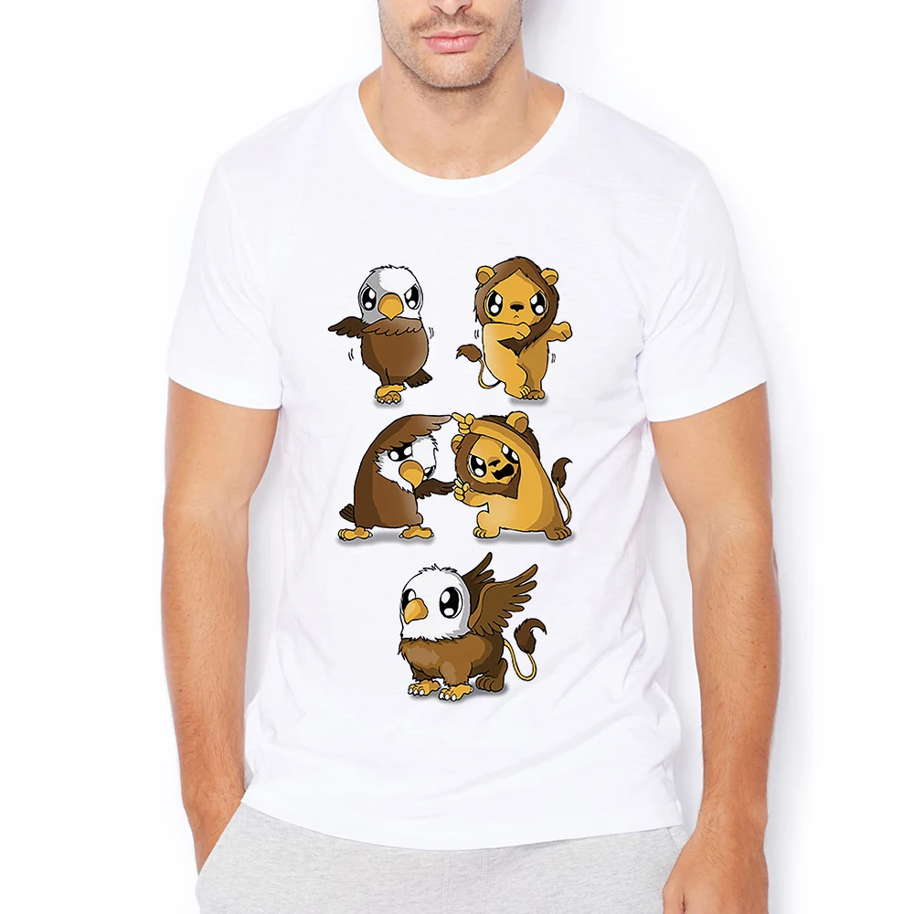 

eagle lion Fusion dance Griffin funny t shirt men white casual homme unisex streetwear anime t-shirt no-sticker print