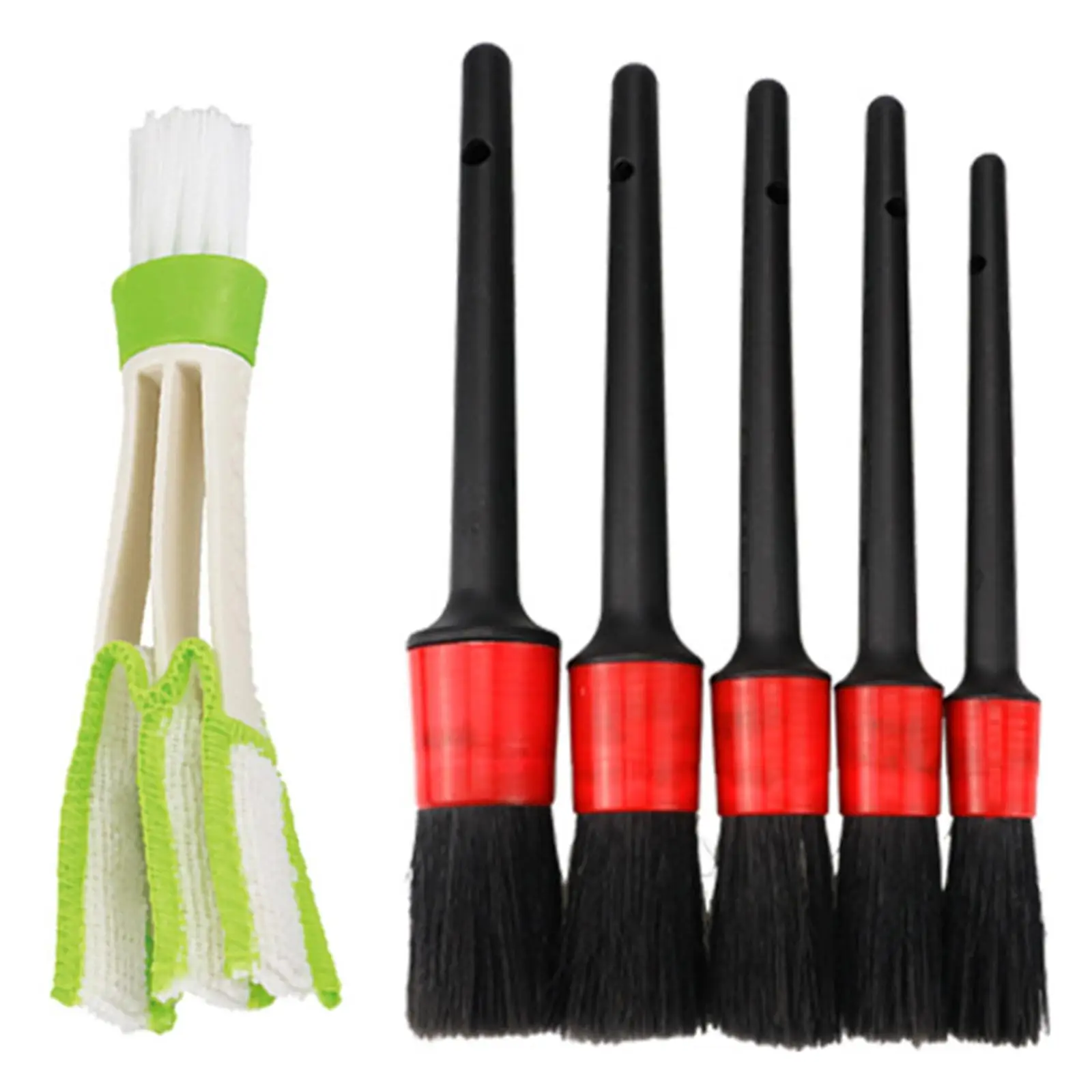 

6x Auto Detailing Brush Set Automotive Detail Brush Set for Dashboard Interior Cleaning Undercarriage Rims Exhaust Tips