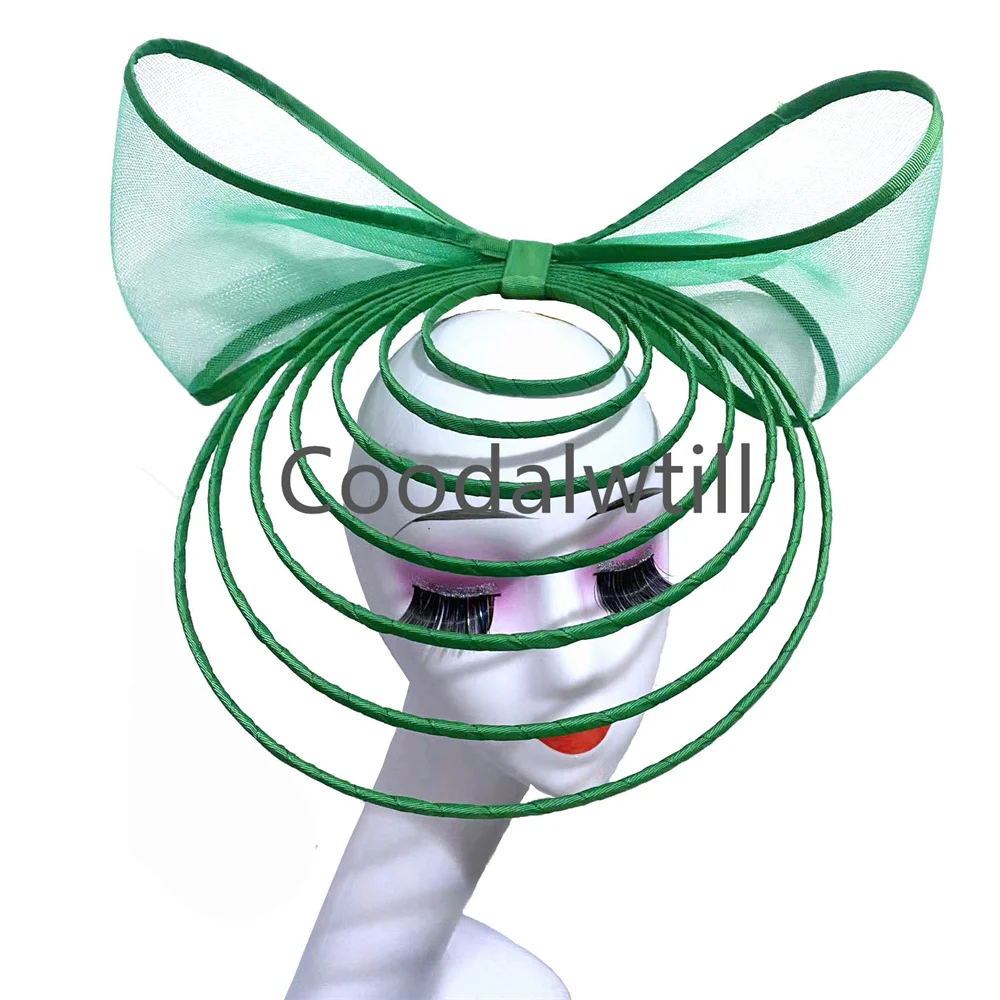 Восхитительная Свадебная вуалетка Женская церковная шляпа с бантом и перьями