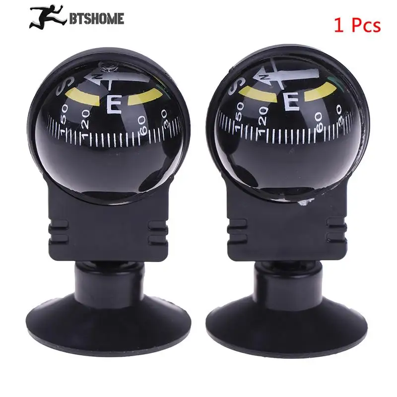 

High Quality 1Pc 360 Degree Rotation Waterproof Vehicle Navigation Ball Shaped Car Compass with Suction Cup 2.4x1.26 inch