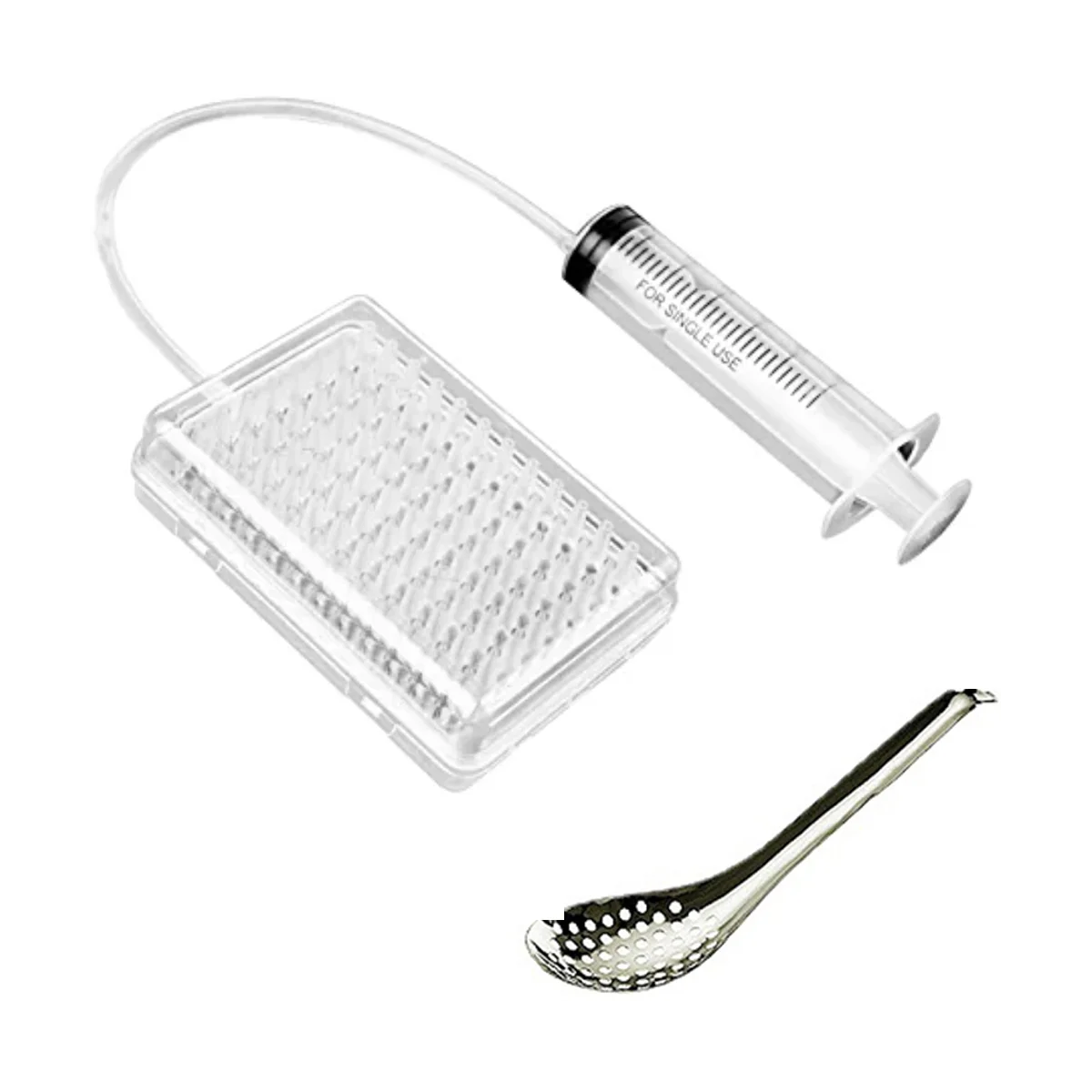 

96 Holes Roe Builder with Tube Kitchen Roe Maker Spoon Fish Roe Molecular Cuisine Professional Fish Roes