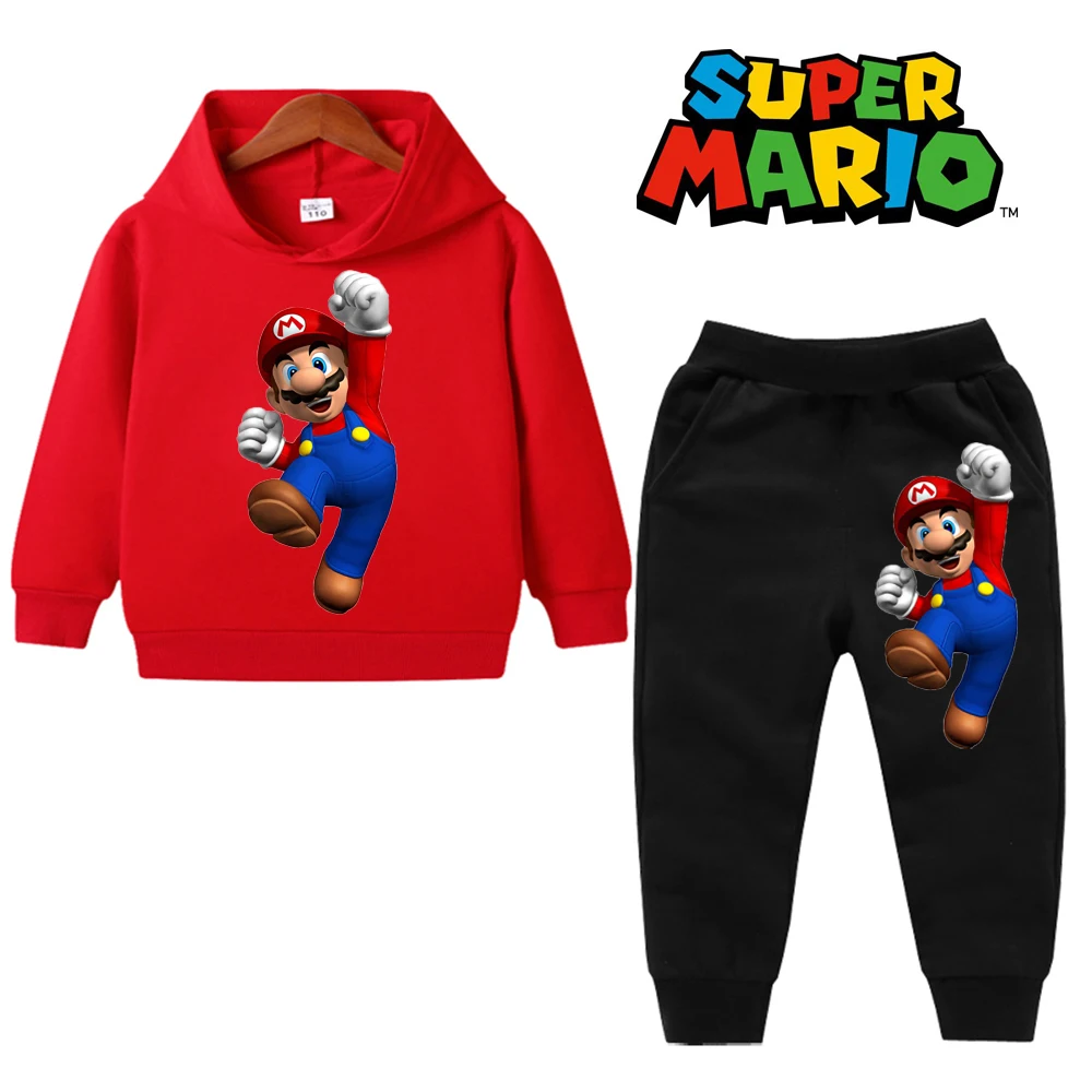 

Super Mario Bros Boy Girl Hoodie Suit Cotton Kids Hooded Sportswear Setspants Boys Pokemon Clothes 2 5 6 7 8 9 10 11 12 13 12 Y