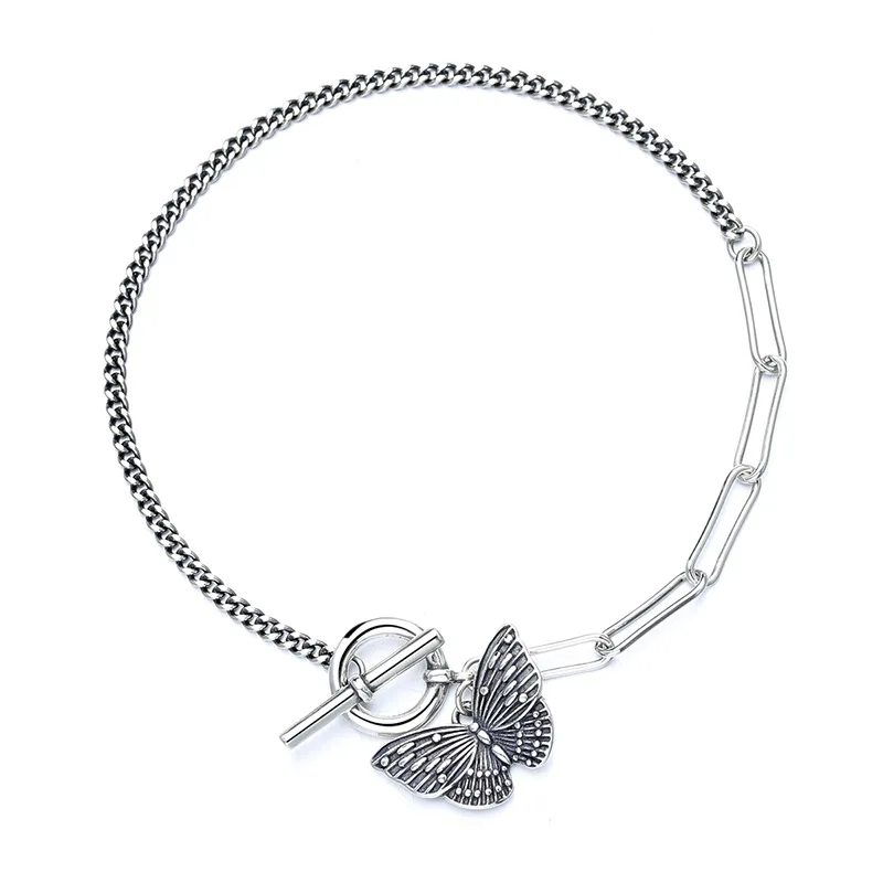 

S925 Silver Bracelet Women's Korean Version Retro Thai Silver Insect Butterfly Chain Chain Linked Element Handwear Small Design