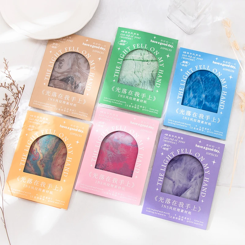 

20 pcs/lot Double material material paper, retro artistic hand tent, message decoration and backing paper 6 styles