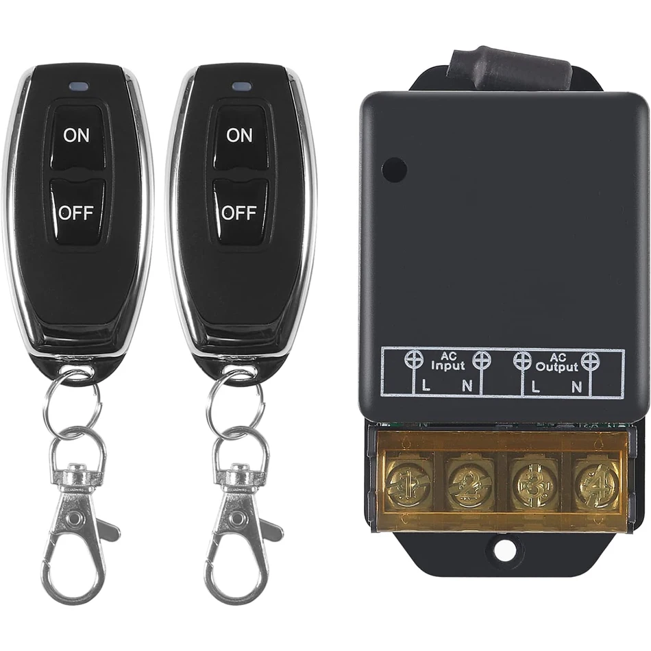 Беспроводной Радиочастотный пульт дистанционного управления, 433 МГц, 110 В переменного тока, 220 В, 1 канал, релейный приемник с передатчиком ВКЛ/ВЫКЛ для светодиодсветильник лампы, управление «сделай сам»