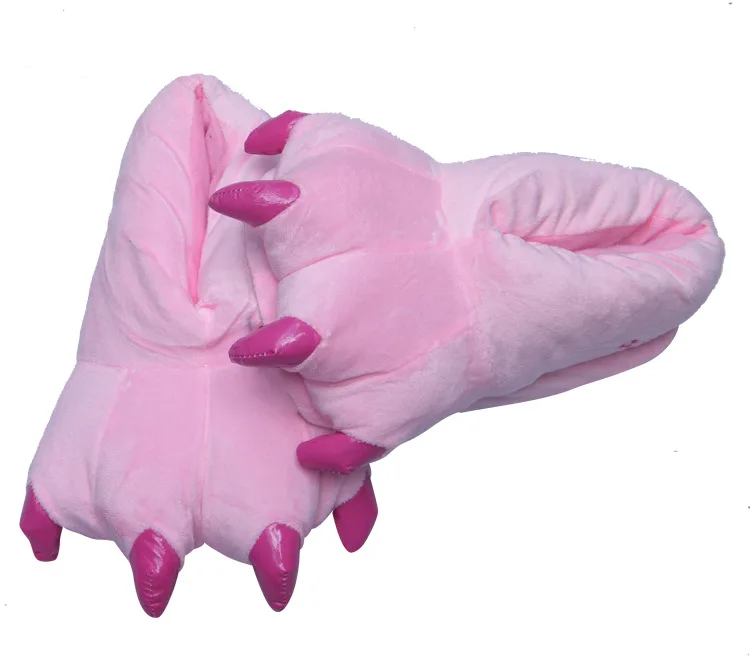 Plush Animal Paw Home Slippers Cartoon Claw Boys Shoes Pajamas Onesies Winter Kids Girls Indoor Shoes Slipper