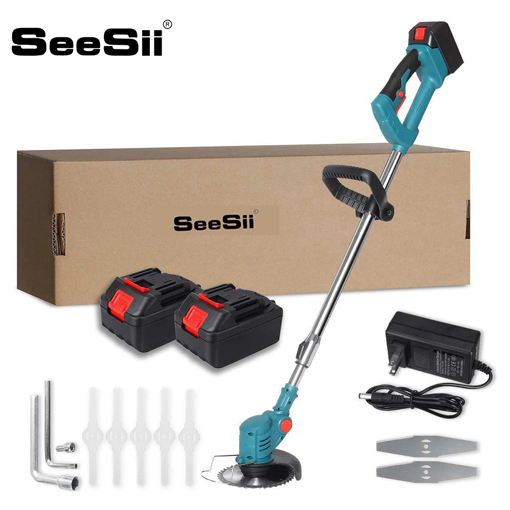 

Electric Lawn Mower 1850W Cordless Grass Trimmer Length Adjustable Cutter Household Garden Tools Compatible Makita 18V Battery