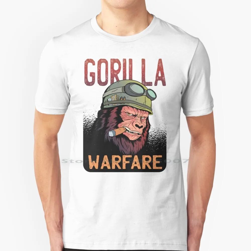 

Gorilla Warfare T Shirt 100% Cotton Gorilla Warfare Gorillas Gorilla Face Band Army Chimpanzee Monkey Apes Warfare History