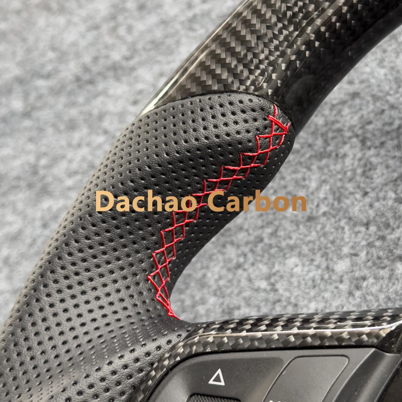 Глянцевое Настоящее углеродное волокно Рулевое колесо для Audi R8 TTS TT RS MK2 2008-2013