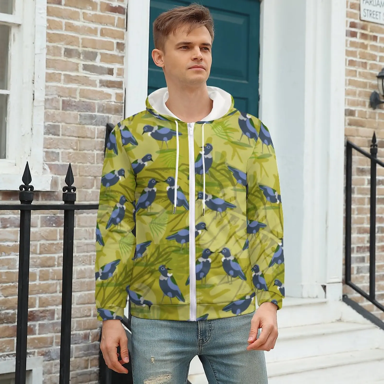 

Vintage Birds Print Loose Hoodies Green Leaves Streetwear Pullover Hoodie Long-Sleeve Aesthetic Sweatshirts Plus Size 4XL 5XL