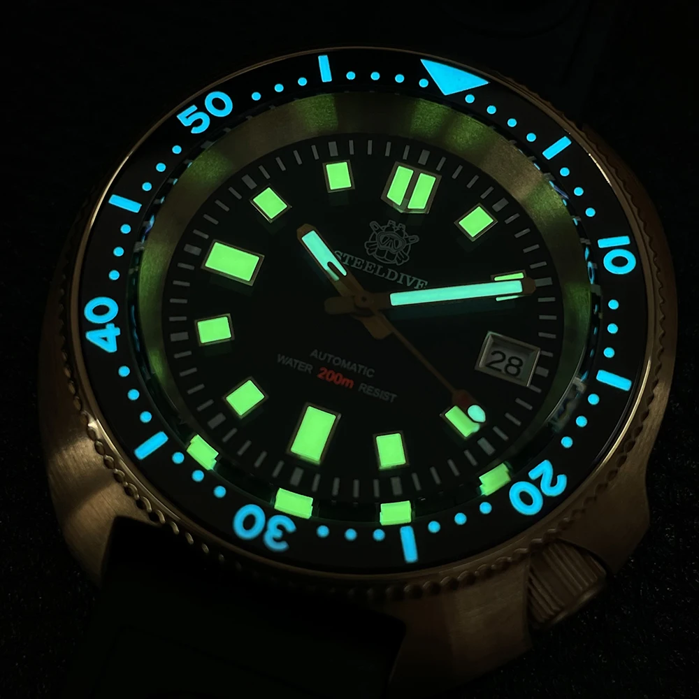 Часы наручные STEELDIVE SD1970S Мужские механические Роскошные Супер Светящиеся
