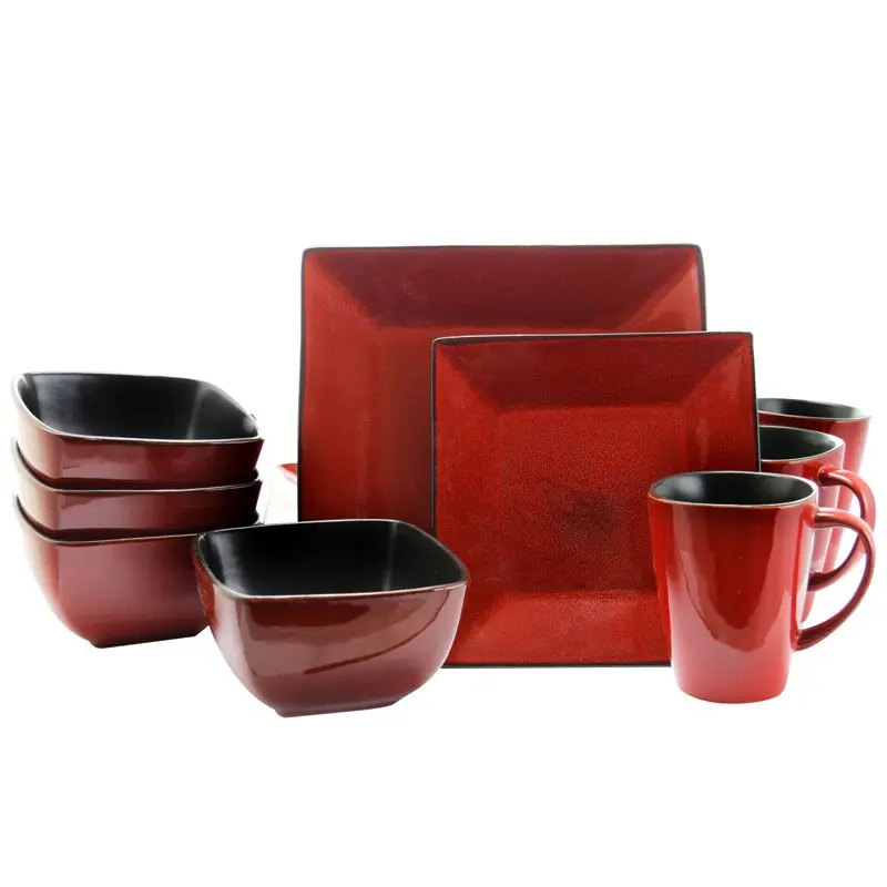 

Modern 16 Piece Loft Premium Stoneware Set with Complete Setting for 4 - Enjoy Aesthetic & Functional Dinnerware for Family Gath