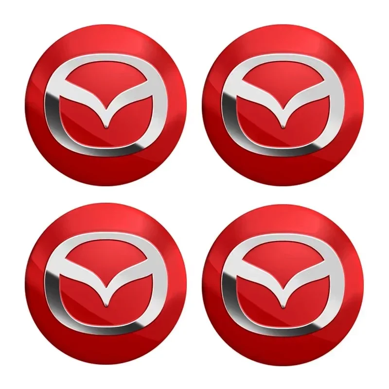 

4 шт., наклейка на центральную ступицу колеса автомобиля, аксессуары для стайлинга для Mazda 2 3 6 5 Atenza CX30 CX90 CX60 CX50 MX30 CX3 CX5 MX5 CX