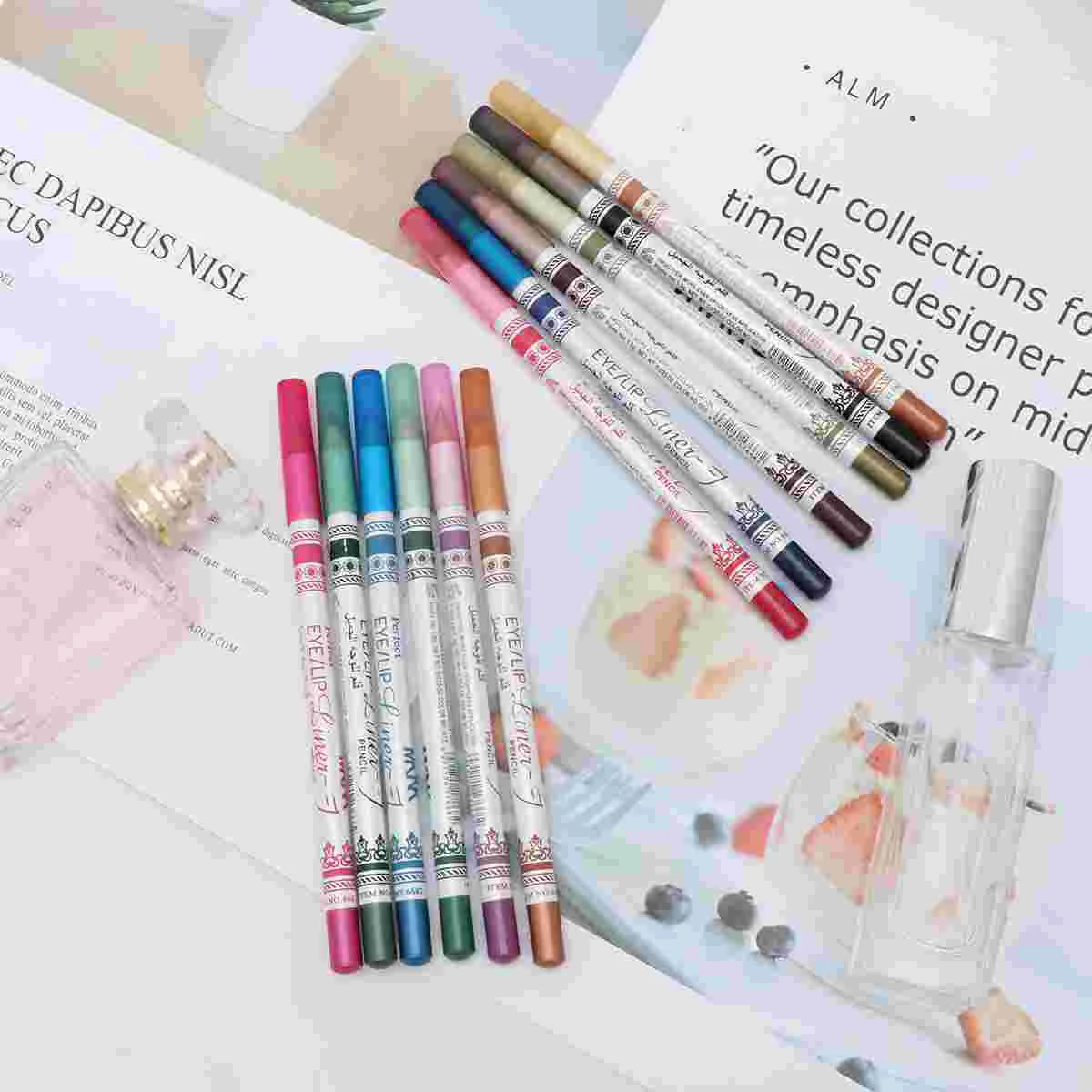 

12pcs 12 Colors Eyeliner Pen Sweat-Resistant Handle Makeup Tool for Ladies