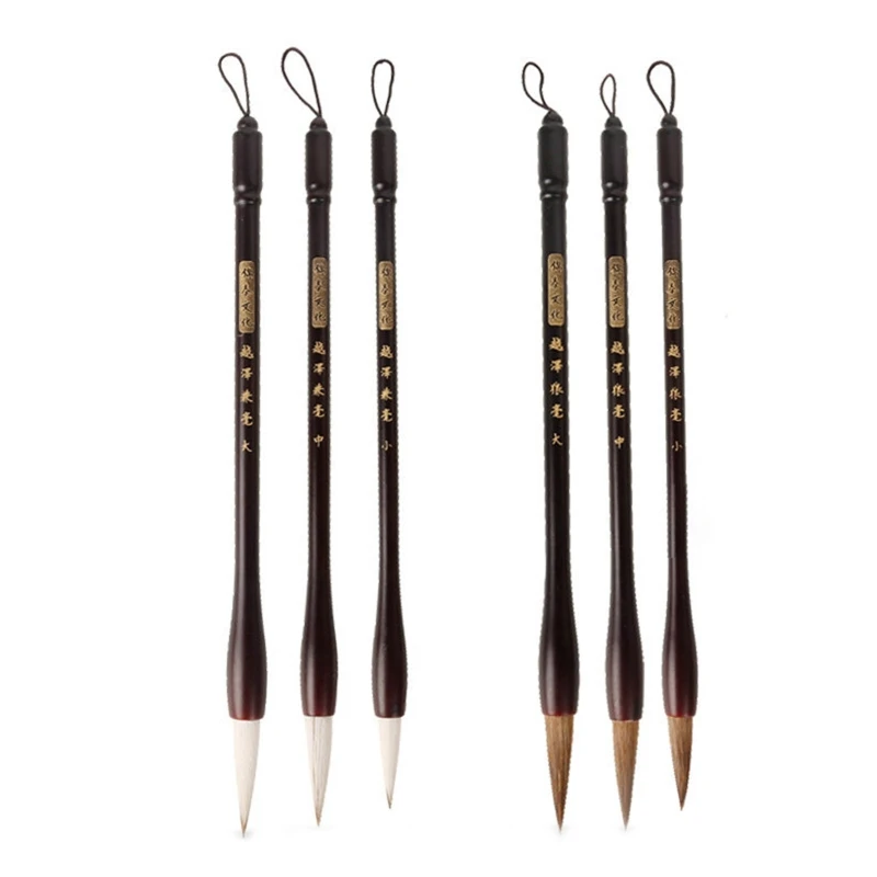 

F3MA Beginner Chinese Brush Set Calligraphy Writing Pen Small Medium Large Brush 3Pcs