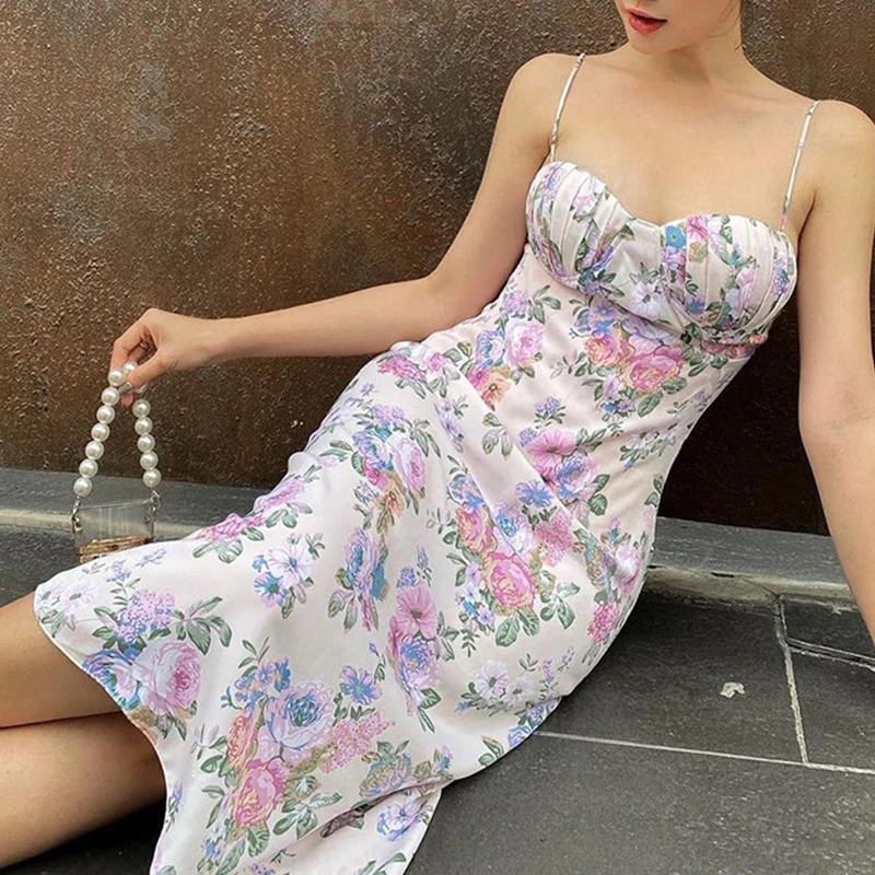 

Женская Летняя Повседневная блуза с цветочным принтом, без бретелек, с открытой спиной